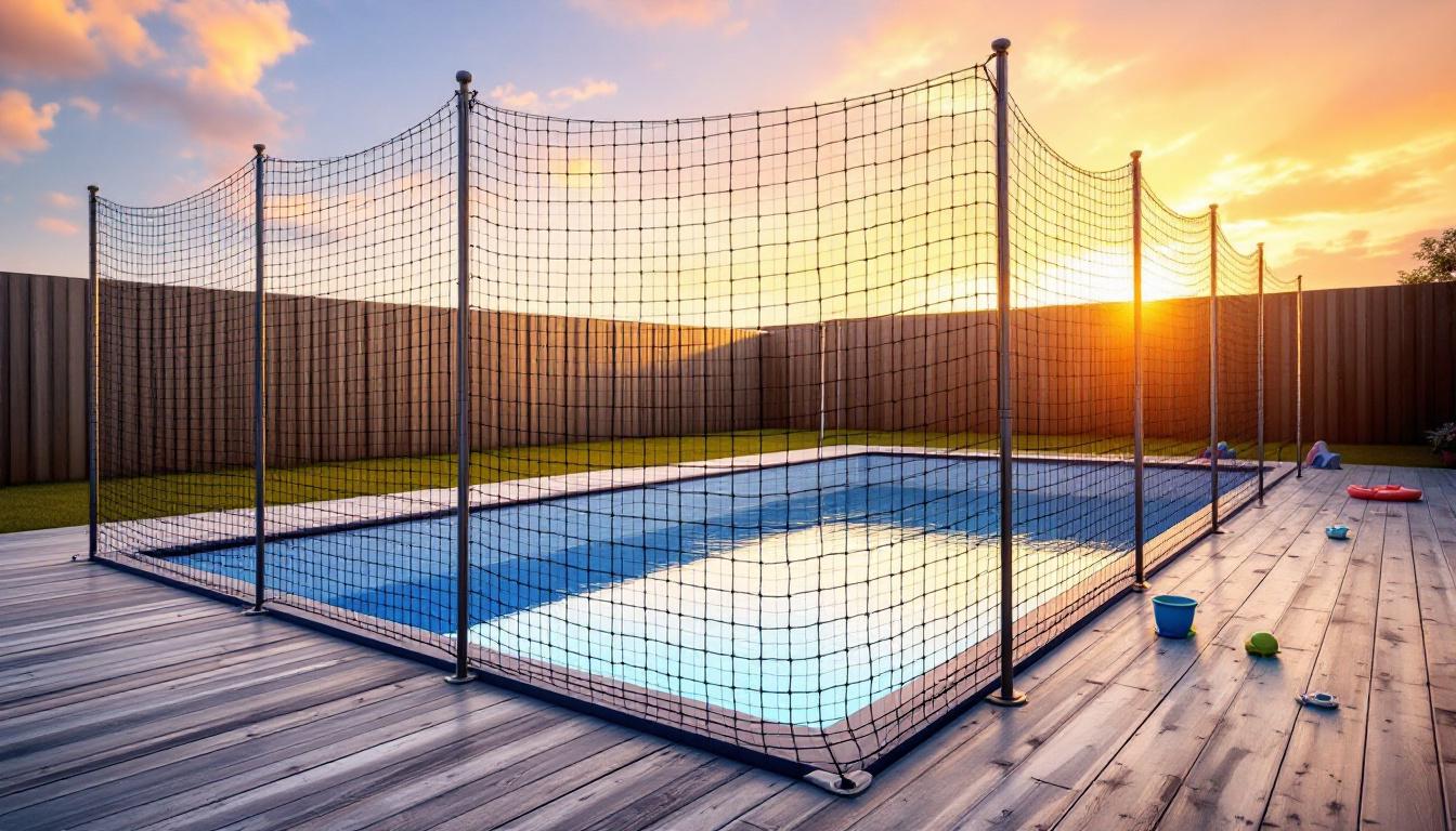 assurez la sécurité de vos animaux autour de la piscine avec un filet de sécurité spécialement conçu. un accessoire indispensable pour prévenir les accidents et protéger vos compagnons à quatre pattes.