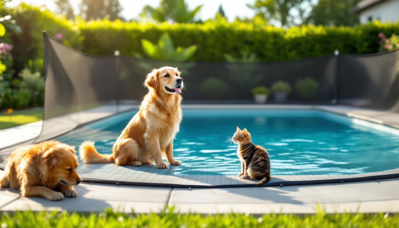 assurez la sécurité de vos animaux avec un filet de sécurité de piscine, un accessoire essentiel pour prévenir les accidents et protéger vos compagnons à quatre pattes.