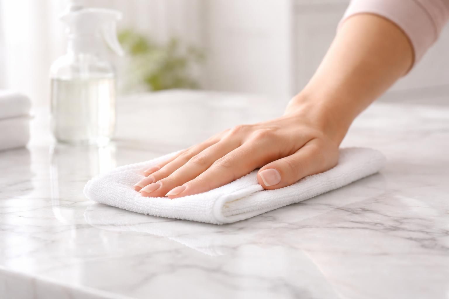 découvrez une routine douce pour nettoyer le marbre blanc et obtenir un résultat éclatant sans l'abîmer.